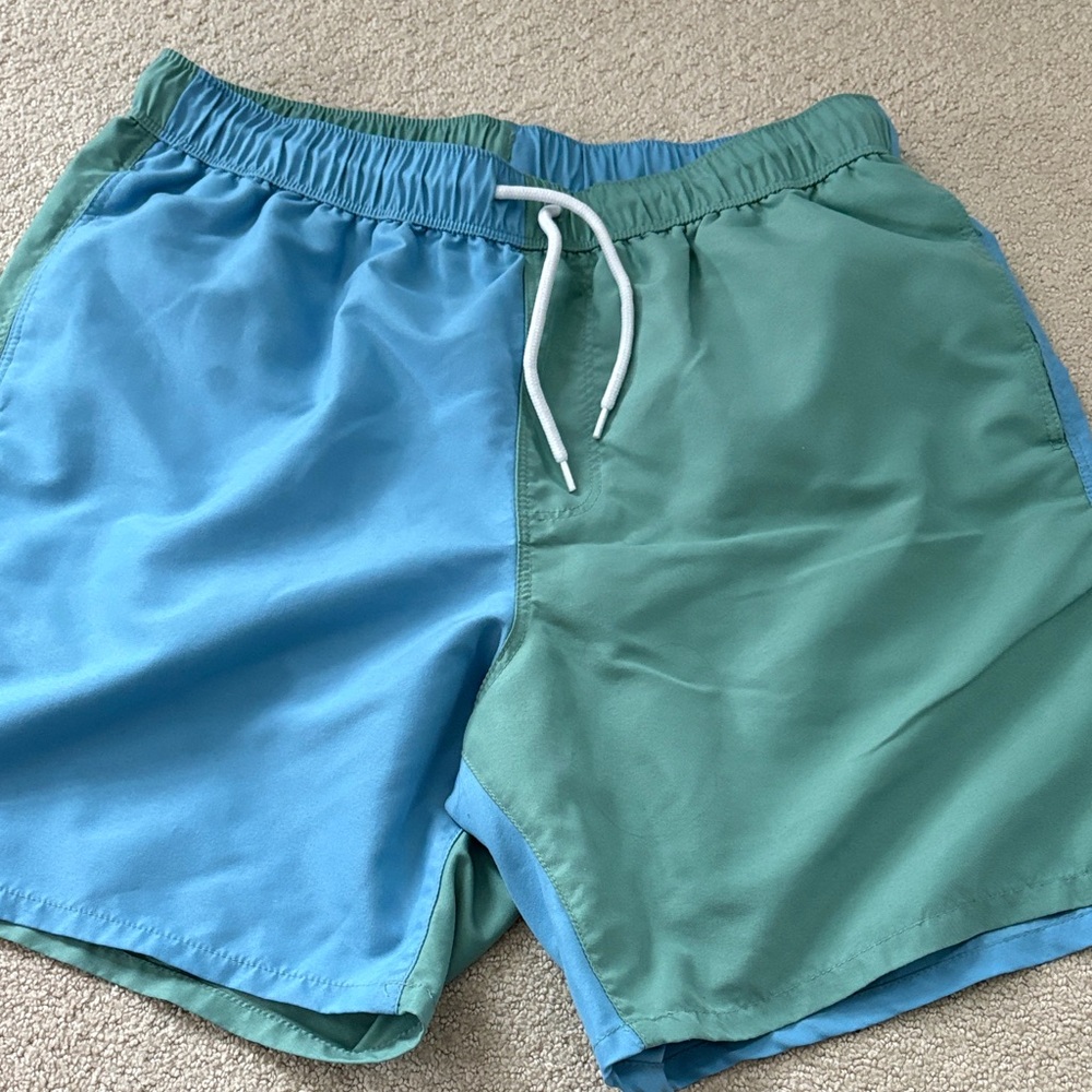 ASOS color blocked swim trunks